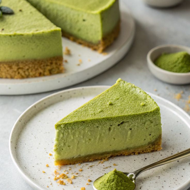 No‑Bake Matcha Cheesecake